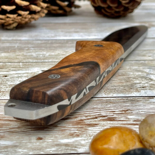 Hunting Knife, Leather Sheath, Bushcraft Knife, Skinner Knife, Walnut Wood Handle Bohler N690 Camping Knife, Groomsmen Gift - Image 6