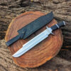 Handmade Tactical Bowie Knife, Predator Hunting Knife, Survival Fixed Blade, Outdoor Camping Knife with Leather Sheath, Gift for Husband - Image 2