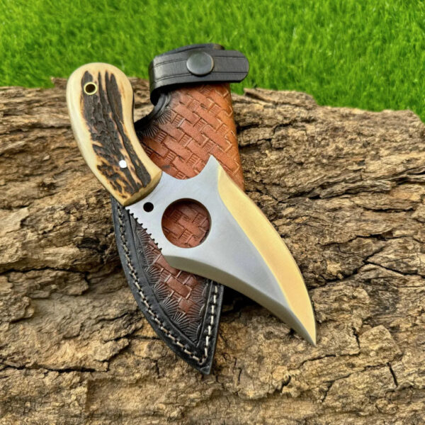 Handmade Carbon Steel Hunting Knife With Stag Handle Gift For Father Wedding Gift Bowie Knife Birthday Gift Anniversary Gift Camping knife