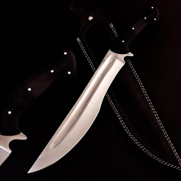 Large Hunting Knife, Bushcraft Survival Knife Handmade D2 Steel machete with Sheath, Fixed Blade, Unique Gift for Him - Image 2