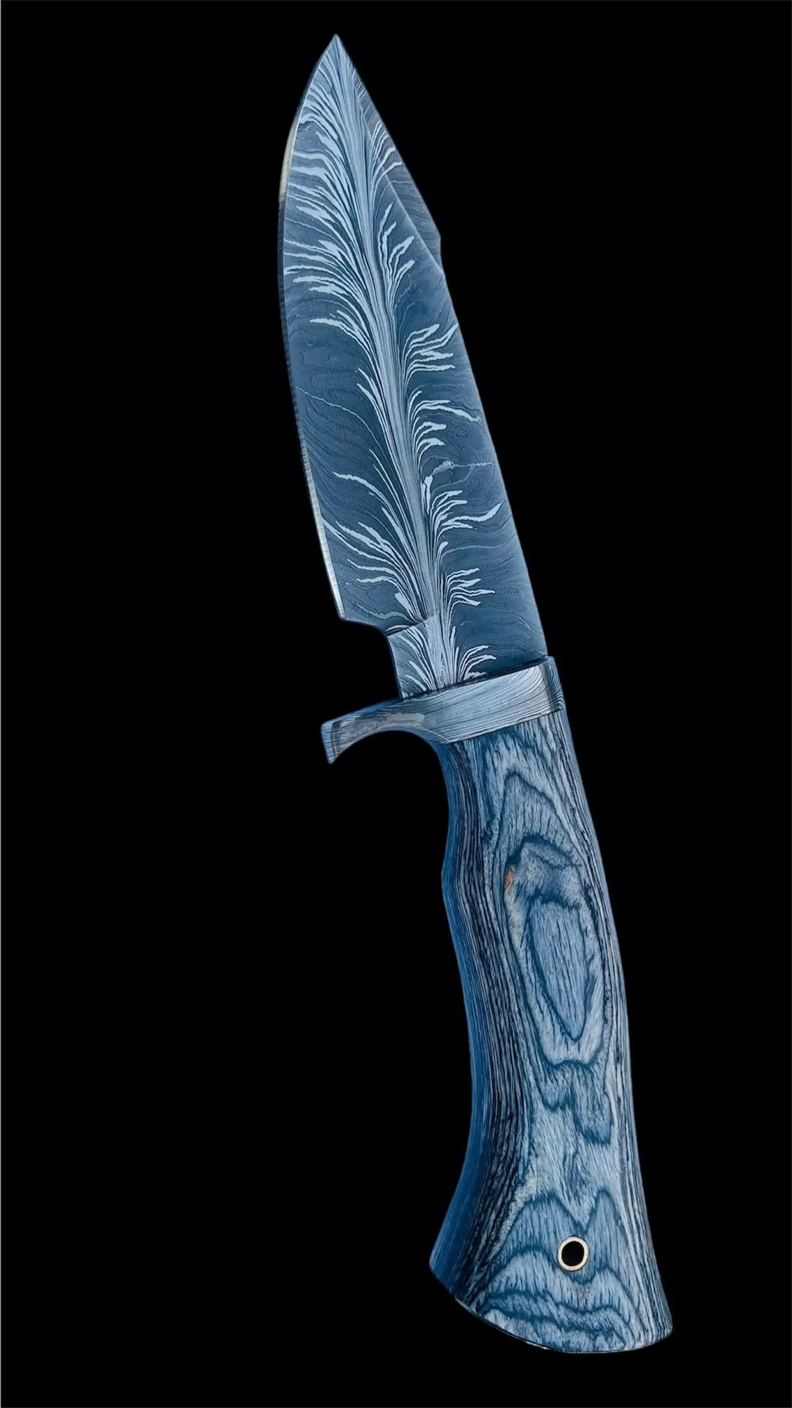 Handmade Damascus Steel Hunting Gift Knife Wood Handle, Fixed Blade Knife Christmas Gift Best Gift For Him Premium Feather Damascus Steel