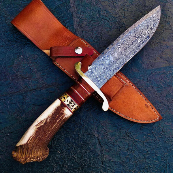 Handmade Hunting knife Famous Damascus Steel Blade Knife With Natural Handle Material For Birthday Gift And Anniversary Gift for Him Bowie - Image 11
