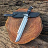 Handmade Tactical Bowie Knife, Predator Hunting Knife, Survival Fixed Blade, Outdoor Camping Knife with Leather Sheath, Gift for Husband - Image 3