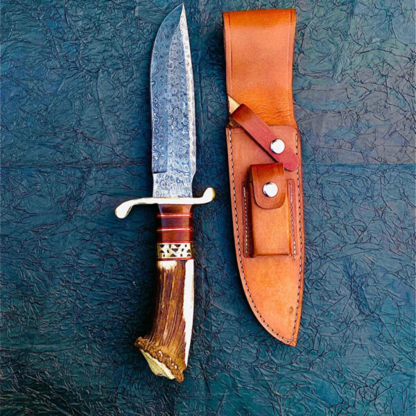 Handmade Hunting knife Famous Damascus Steel Blade Knife With Natural Handle Material For Birthday Gift And Anniversary Gift for Him Bowie