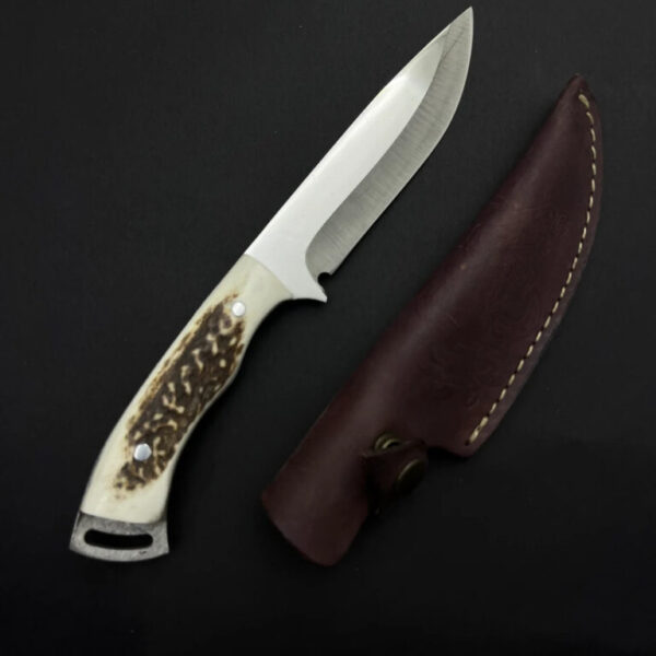 Handmade Deer Antler Bushcraft Knife Tactical Fixed Blade Hunting Knife Custom Knife Personalized Knife Gift for Him Valentine Gifts