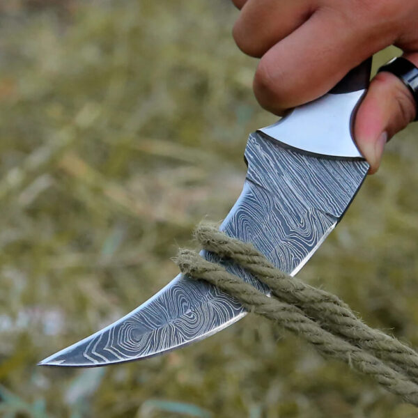 Handmade Damascus steel Personalized Karambit Knife Groomsman Gift Hunting Knife Camping Gift for Boyfriend Men Anniversary Birthday Gift - Image 3