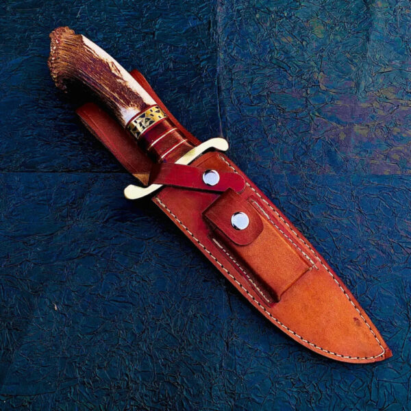 Handmade Hunting knife Famous Damascus Steel Blade Knife With Natural Handle Material For Birthday Gift And Anniversary Gift for Him Bowie - Image 4