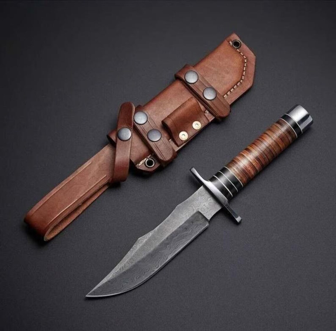 HANDMADE HUNTING KNIFE Outdoor Tactical Survival Army Camping Fixed Blade Knife