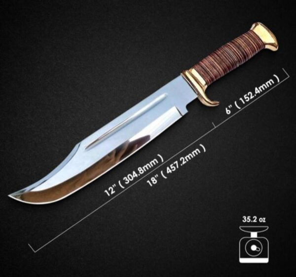 Handmade Personalized knife Gift Forged D2 Steel Hunting Knife With Leather and brass Handle, Gift for him, Outdoor Knife gift - Image 4