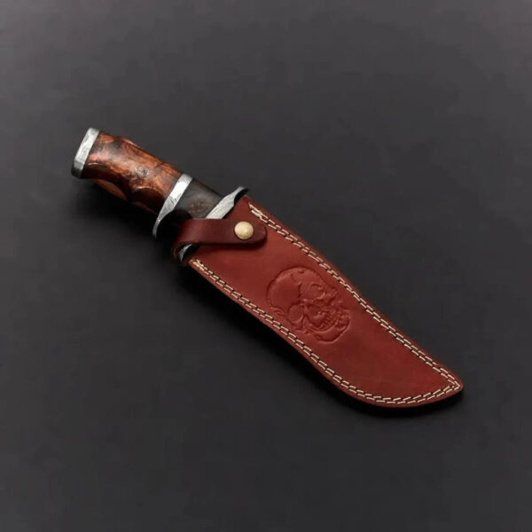 Handmade Damascus hunting knife hand forged Damascus steel knife with cover gift for him gift for her/His - Image 5