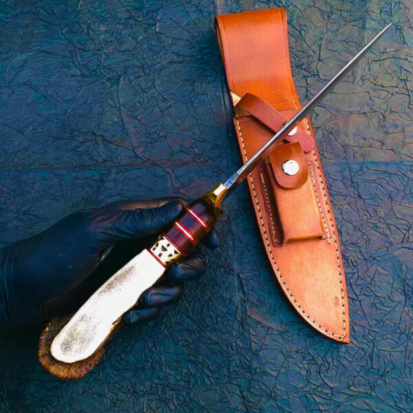 Handmade Hunting knife Famous Damascus Steel Blade Knife With Natural Handle Material For Birthday Gift And Anniversary Gift for Him Bowie - Image 6