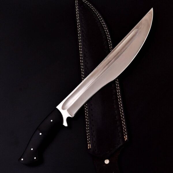 Large Hunting Knife, Bushcraft Survival Knife Handmade D2 Steel machete with Sheath, Fixed Blade, Unique Gift for Him