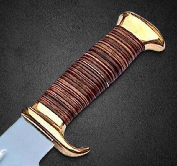 Handmade Personalized knife Gift Forged D2 Steel Hunting Knife With Leather and brass Handle, Gift for him, Outdoor Knife gift - Image 6
