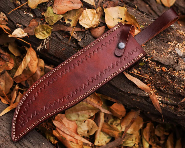 Handmade Damascus Hunting Knife Stag Handle With Genuine Leather Sheath With Natural Handle Material For Birthday Gift And Anniversary Gift for Him - Image 7