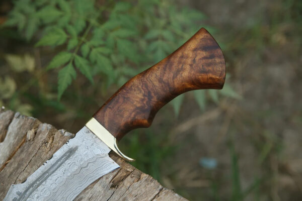Handmade Damascus Hunting Bowie Knife With Rose Wood Handle Survival Knife Anniversary Gift Camping Knife Groomsmen Gift Thanksgiving Gift - Image 7