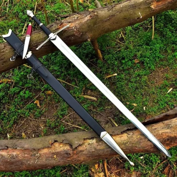 Real Medieval Viking Damascus steel Handmade sword with Leather, Vikings sword, Monogram sword, Templers holy sword, Christmas gift for him