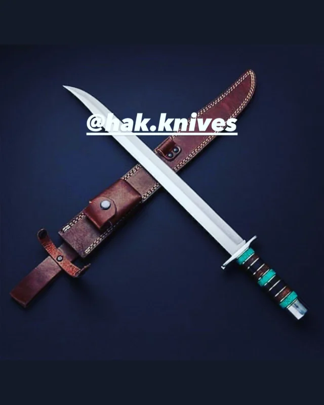 HAK Handmade Steel D2 Fixed Blade Sword with Leather Sheath, for Gifting personal using and you can use as a show piece also in home. Brand: HAK Special Feature: Normal weight Age Range: 17+ Included Components: Sheath Handle Material: Leather Ringer Color: Multi Color’s Blade Material: D2 Steel Style: American 🇺🇸 #swordusa🇺🇲#usaknife#knifegiveaway #crazyknives #kniferaffles #crazyknife #kniferaffles #knives4sale #knifeauction #kevinmax4 #knifetrader #knifegiveaway #business #knittersofinstagram #sprytnyknives #knitting_inspiration #knitting_is_love #usa🇺🇸 #uk🇬🇧 #canada🇨🇦 #canadian #australia #australiaknifemaking #canadaknits#germany🇩🇪 #australianshepherd #greece🇬🇷#spain🇪🇸 #spainknife #greeceknife#usaknife#germanyknife#England knife
